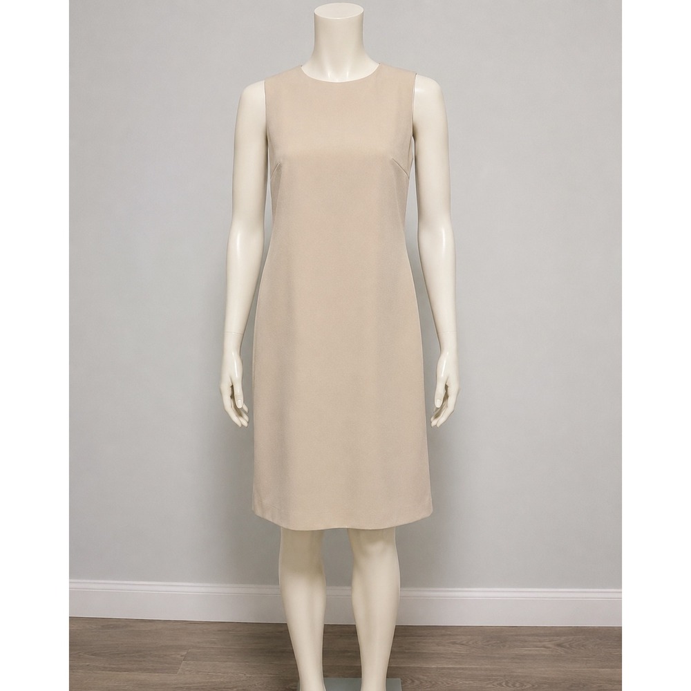 Calvin Klein Women's Beige Sleeveless Sheath Dress Size 8 Work Career Cocktail